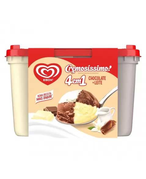 KIBON CREMOSISSIMO 4 EM 1 CHOCOLEITE 4X2L/992G