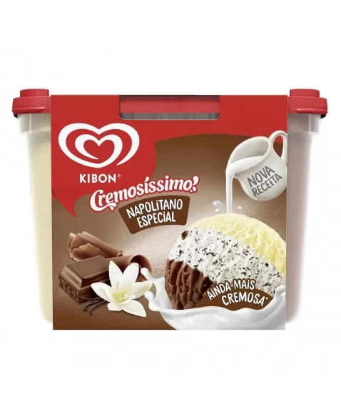 KIBON CREMOSISSIMO TRISABOR CREME / CHOC / FLOCOS 4X2L/992G