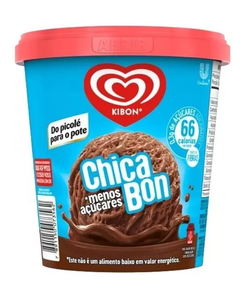 KIBON CHICABON MENOS ACUCAR 4X800ML/460G